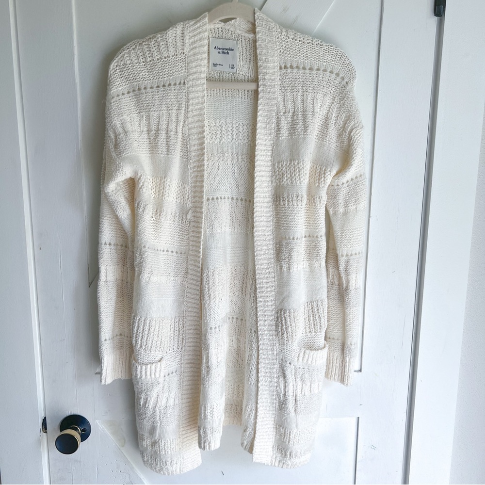 Abercrombie & Fitch Cream Open Stitch Cardigan